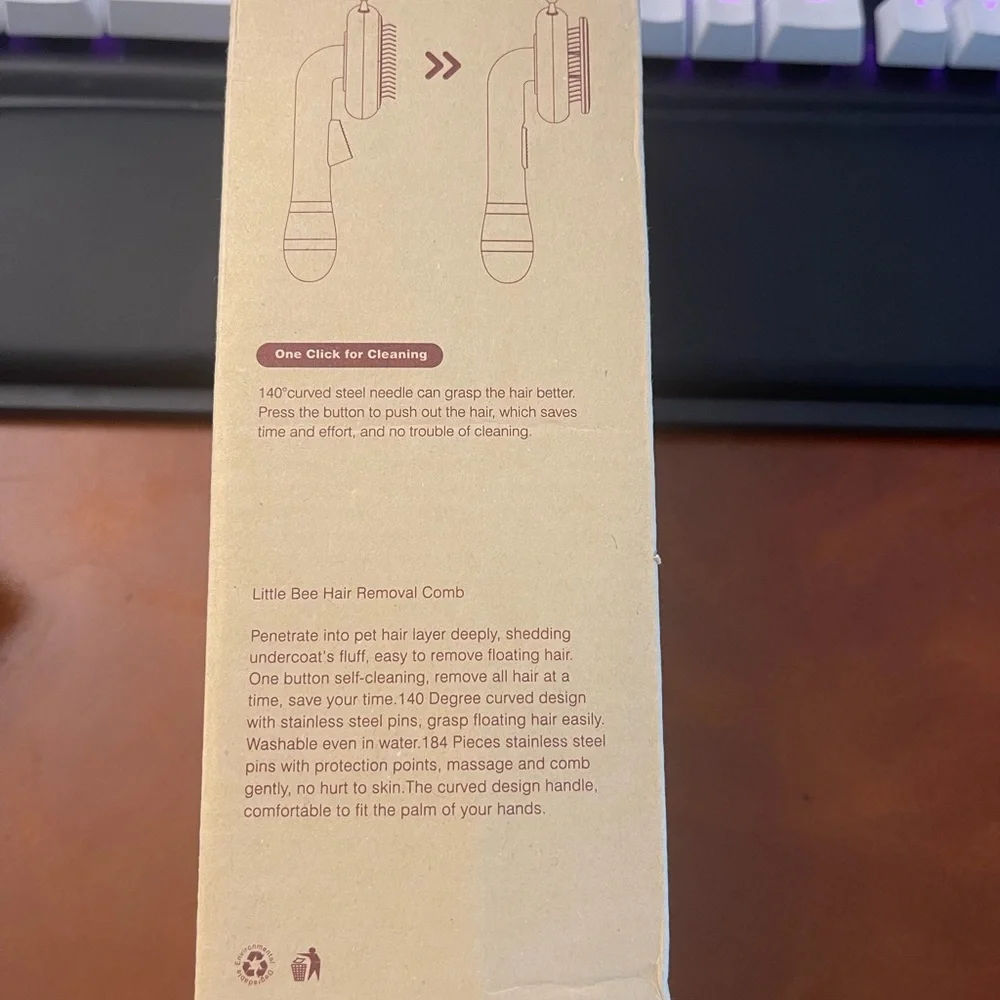 Little Bee Hair Removal Comb for pets NEW in box